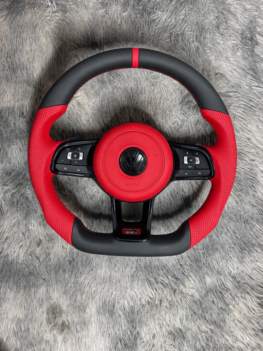 Volante GOLF Cuero Rojo