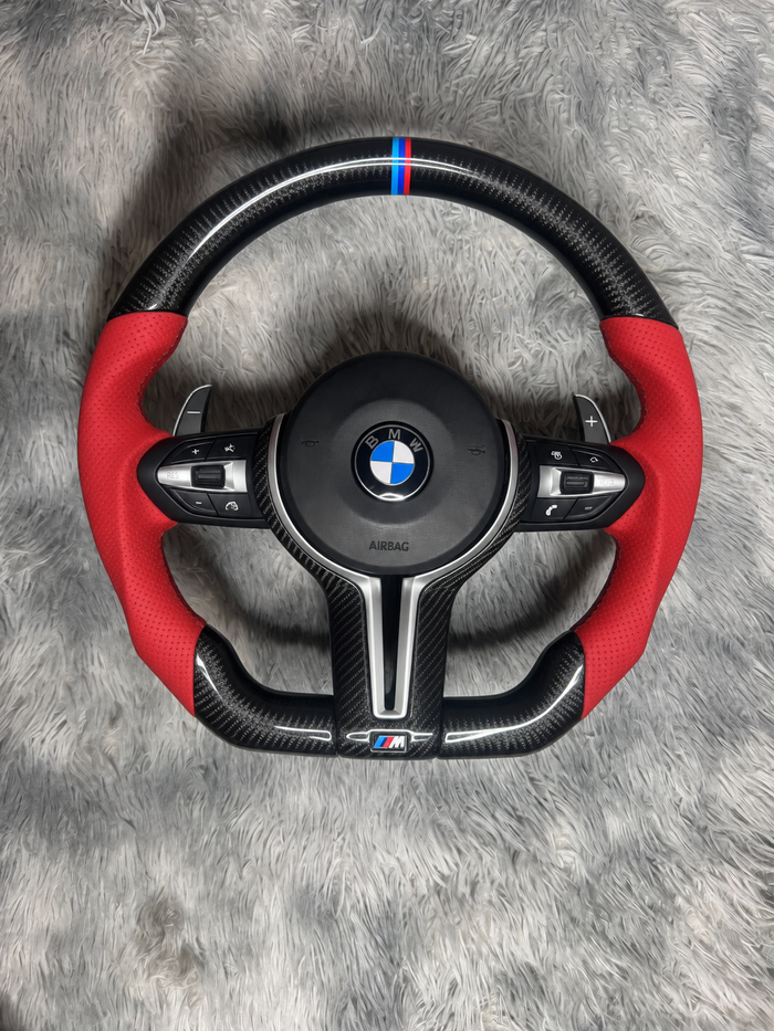 Volante BMW Carbono y Cuero rojo