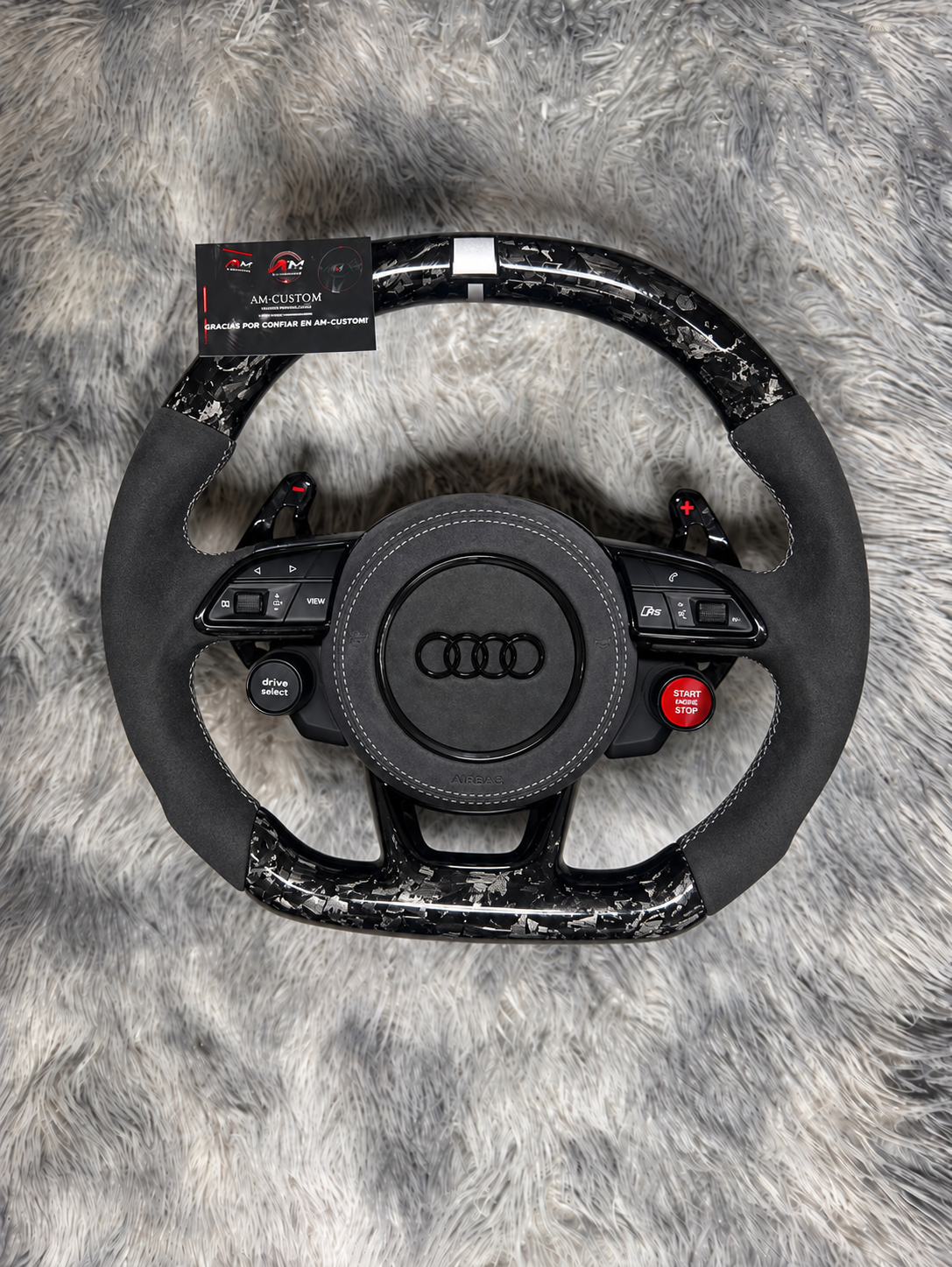 Volante AUDI Carbono Forjado Con Alcantara / Botonera de arranque tipo R8