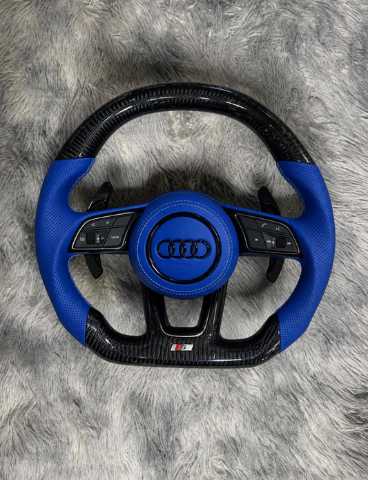 Volante AUDI Carbono Y cuero azul