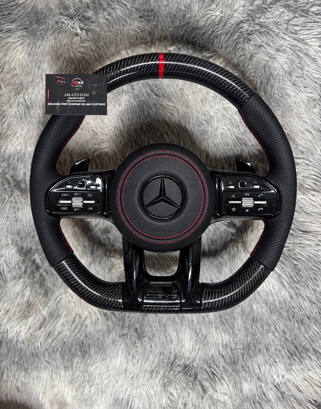 Volante MERCEDES Fibra de Carbono Black