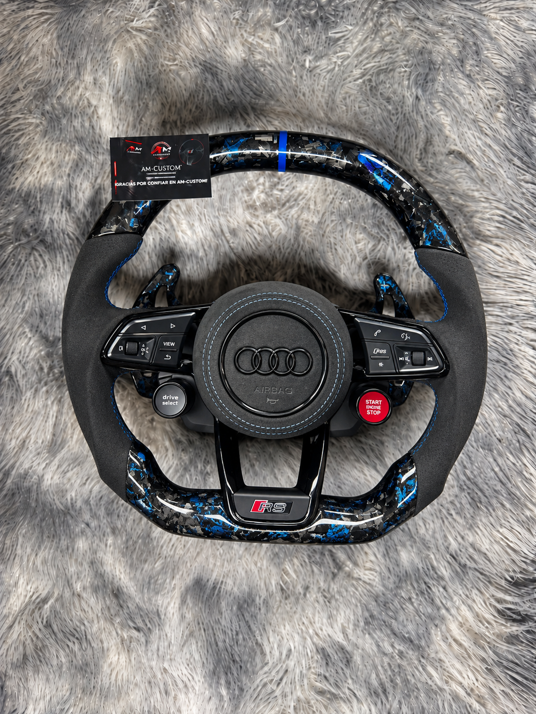 Volante AUDI Carbono Forjado Con Alcantara /Botonera de arranque tipo R8