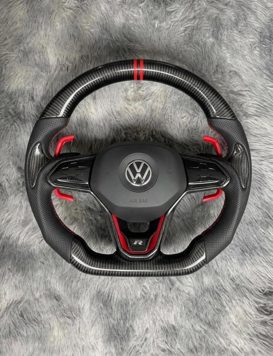 Volante GOLF MK8 Carbono y Cuero microperforado